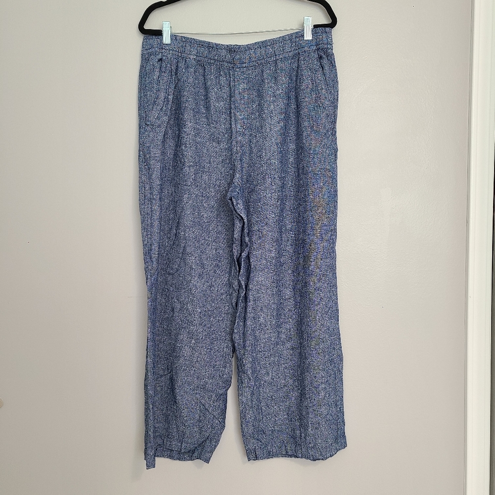 Old Navy Wide Leg High-Rise High Waisted Linen Blend Drawstring Pull-on Pants L